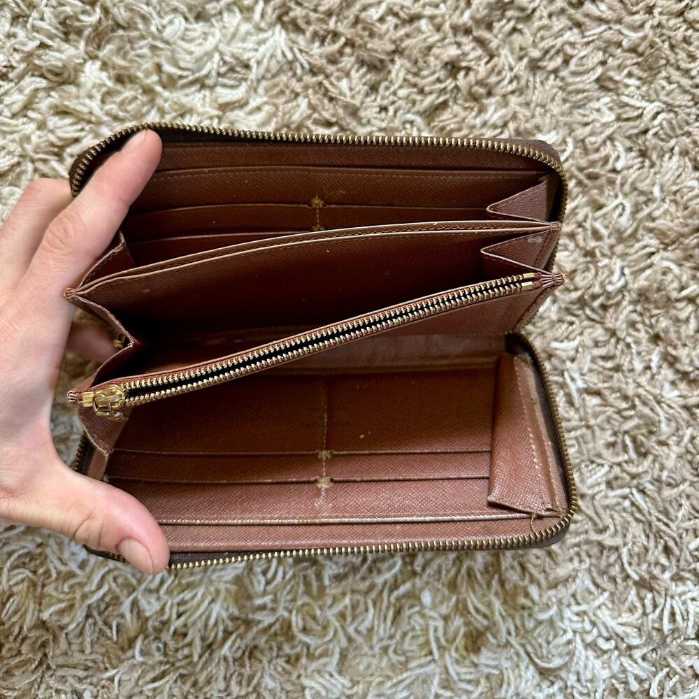 Authentic Vintage Louis Vuitton Brown Monogram Zippy Wallet Long Purse LV Canvas - Picture 7 of 13